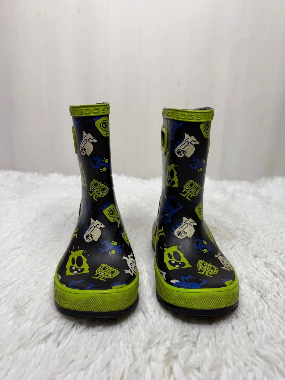 BOGS / Skipper Cool Monster green blue rain boots / toddler 9
